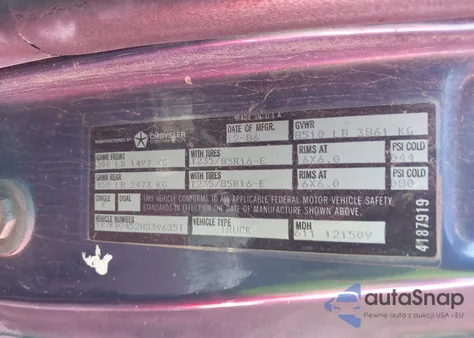 1987 Dodge D-Series D200/D250 from USA, damaged, VIN 1B7KD2452HS396351